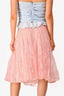 Valentino Pink Lace Tulle Midi Skirt Size 12