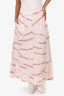 Lee Mathews Blush Printed Linen Midi Skirt Size 2