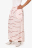 Lee Mathews Blush Printed Linen Midi Skirt Size 2