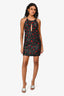 Saint Laurent Black Sequin Red Lip Mini Halter Dress Size S
