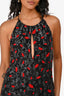 Saint Laurent Black Sequin Red Lip Mini Halter Dress Size S