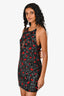 Saint Laurent Black Sequin Red Lip Mini Halter Dress Size S