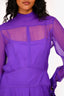 N.21 Purple Silk Long Sleeve Sheer Maxi Dress Size 44