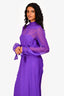 N.21 Purple Silk Long Sleeve Sheer Maxi Dress Size 44