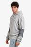 Burberry 2023 Grey Stretch Knit Sleeve Patch Logo Hoodie Size M Mens