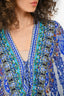 Camilla Blue Rhinestone Embellished Silk Kaftan Size One Size