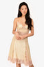 Dolce & Gabbana Vintage Yellow/Blush Silk Lace Slip Dress Size 38