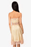 Dolce & Gabbana Vintage Yellow/Blush Silk Lace Slip Dress Size 38