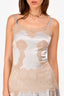 Dolce & Gabbana Vintage Blue/Cream Silk Lace Slip Dress Size 38