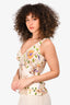 Christian Dior Vintage Cream Floral Silk Tank Top Size 6