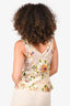 Christian Dior Vintage Cream Floral Silk Tank Top Size 6