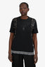 Versace Black Silk Beaded Detailed T-Shirt Size M Mens