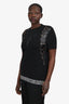 Versace Black Silk Beaded Detailed T-Shirt Size M Mens