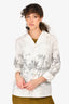 Marni White Cotton 'Drawing' Printed Button Down Shirt Size 40