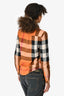 Burberry Brit Orange/Black Check Cotton Buttoned Shirt Size XS
