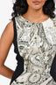 Etro Black & White Sleeveless Printed Midi Dress Size 40