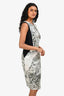 Etro Black & White Sleeveless Printed Midi Dress Size 40