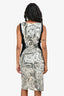 Etro Black & White Sleeveless Printed Midi Dress Size 40
