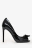Gucci Patent Leather Bow Peep Toe Heels Size 37.5