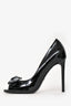 Gucci Patent Leather Bow Peep Toe Heels Size 37.5