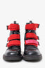 Valentino Black/Red Leather 'Anywhen' Combat Boots Size 42 Mens