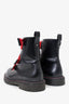 Valentino Black/Red Leather 'Anywhen' Combat Boots Size 42 Mens
