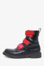 Valentino Black/Red Leather 'Anywhen' Combat Boots Size 42 Mens