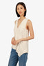 Proenza Schouler Cream V-Neck Sleeveless Asymmetric Blouse Size 6