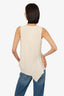 Proenza Schouler Cream V-Neck Sleeveless Asymmetric Blouse Size 6