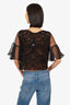 Alexis Black Lace Ruffle Sleeve Top Size L