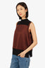 Rag & Bone Merino Wool Black/Burgundy Sleeveless Mock Neck Top Size Medium