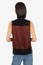 Rag & Bone Merino Wool Black/Burgundy Sleeveless Mock Neck Top Size Medium