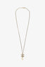 Pre-Loved Chanel™ Gold Tone 'CC' Pearl Drop Necklace
