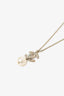 Pre-Loved Chanel™ Gold Tone 'CC' Pearl Drop Necklace