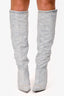 Alexander Wang Light Blue Wash Denim Knee High Viola Slouchy Denim Boots Size 35.5