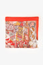 Hermès Red/Orange Printed Silk 'Animapolis' 140cm Scarf