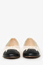 Pre-Loved Chanel™ White/Black Leather CC Ballet Flats Size 37