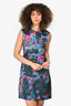Erdem Blue/Pink Silk Sleeveless Slip Dress Size 6