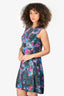 Erdem Blue/Pink Silk Sleeveless Slip Dress Size 6
