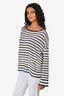 Nili Lotan Navy/Cotton Linen Striped Crewneck Sweater Size XS