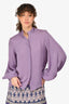 Nili Lotan Purple Silk Button-Down Shirt Size XS