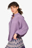 Nili Lotan Purple Silk Button-Down Shirt Size XS