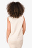 Jil Sander Cream Cotton Textured Sleeveless Top Size 38