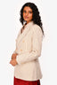 Celine Cream/Red/Blue Wool Pinstriped Double Breasted Blazer Size 38