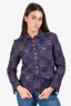 Chloe Navy/Pink Cotton Embroidered Jacket Size 36