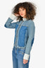 Maison Marigela Blue Patchwork Denim Zip-Up Jacket Size 40