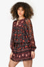 Ulla Johnson Black/Pink Floral Silk Boho Dress Size 0