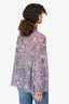 Nili Lotan Purple Paisley Silk Blouse Size S