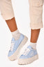 Prada Light Blue Double Wheel Re-Nylon 'Gabardine' Sneakers Size 37