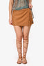 Prada Tan Cashmere Wrap Mini Skirt Size 40